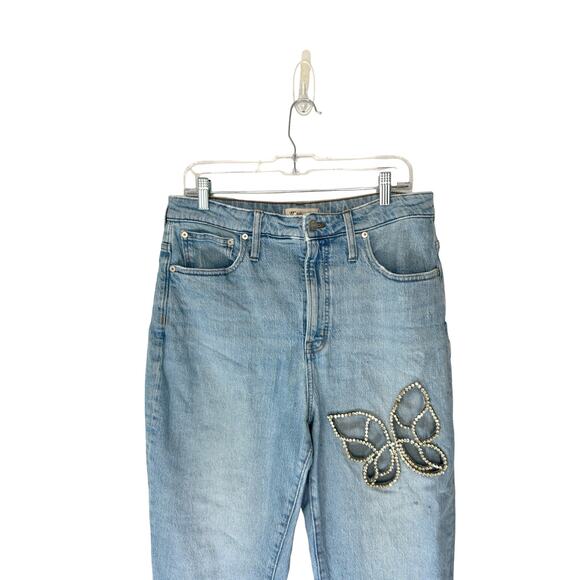Madewell Fiore Wash Bedazzled Artsy The Curvy Perfect Vintage Jean Size 30‎ - Picture 4 of 16